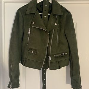 Zara green suede jacket Size M